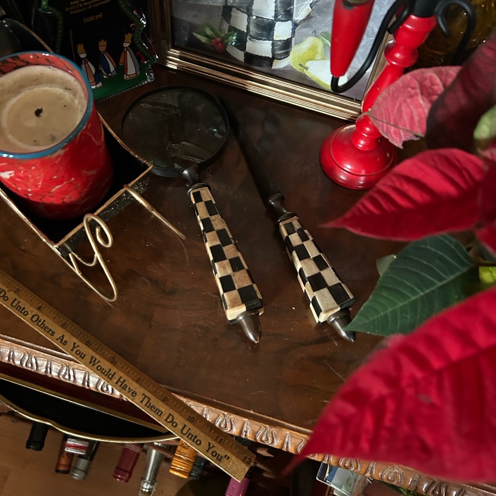 VINTAGE ART DECO Magnifying Glass & Letter Opener DESK SET - Picture 2 of 6